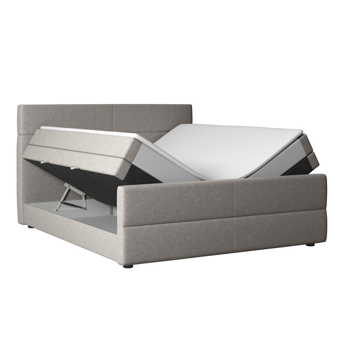 Boxspringbett Verona 180x200 cm Silberfarben - Silberfarben/Schwarz, MODERN, Karton/Holzwerkstoff (180/200cm) - MID.YOU