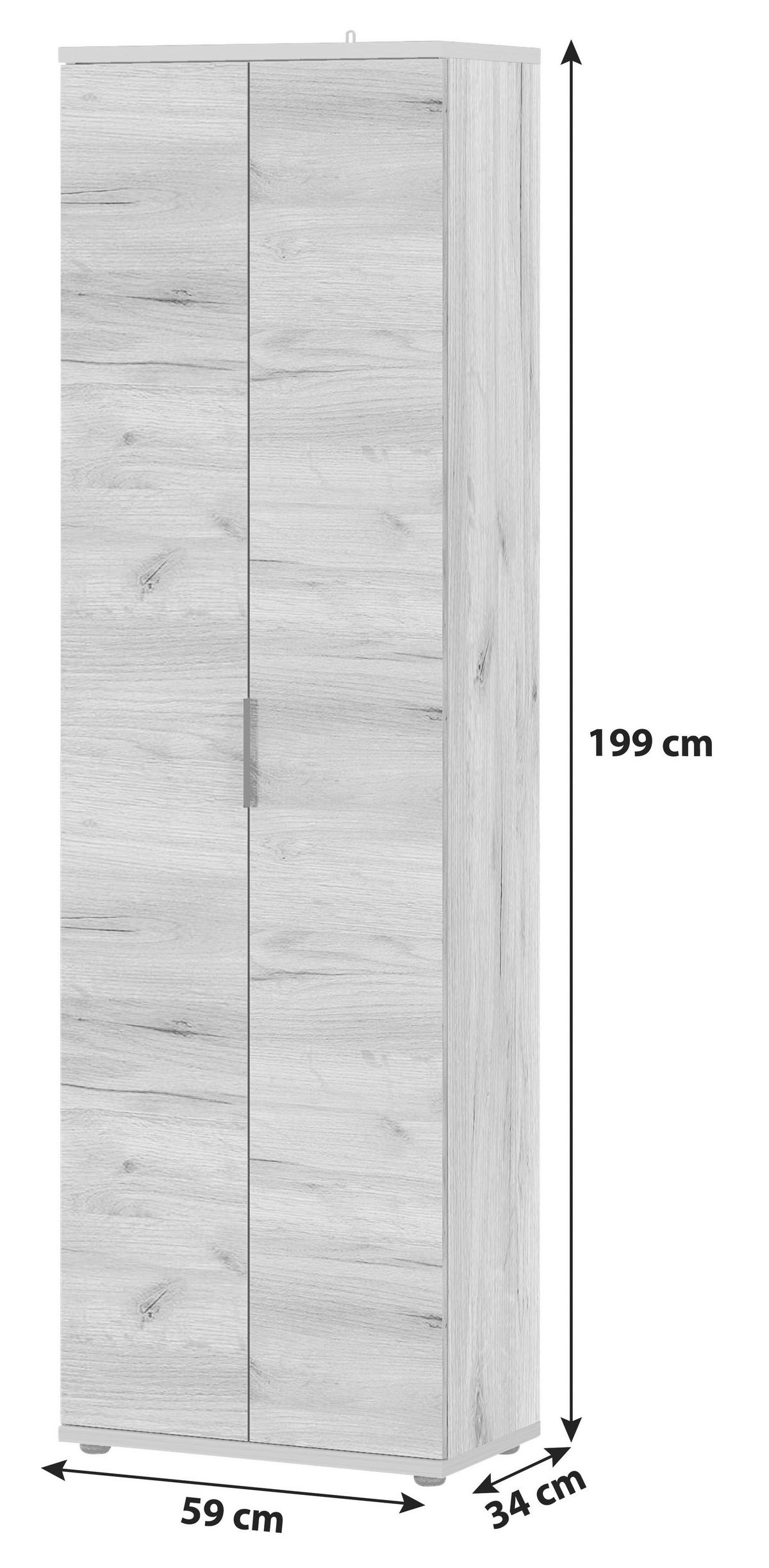 Garderobenschrank Gw-Fremont Eiche Dekor B: 59 cm - Eichefarben, KONVENTIONELL, Holzwerkstoff (59/199/34cm) - Germania