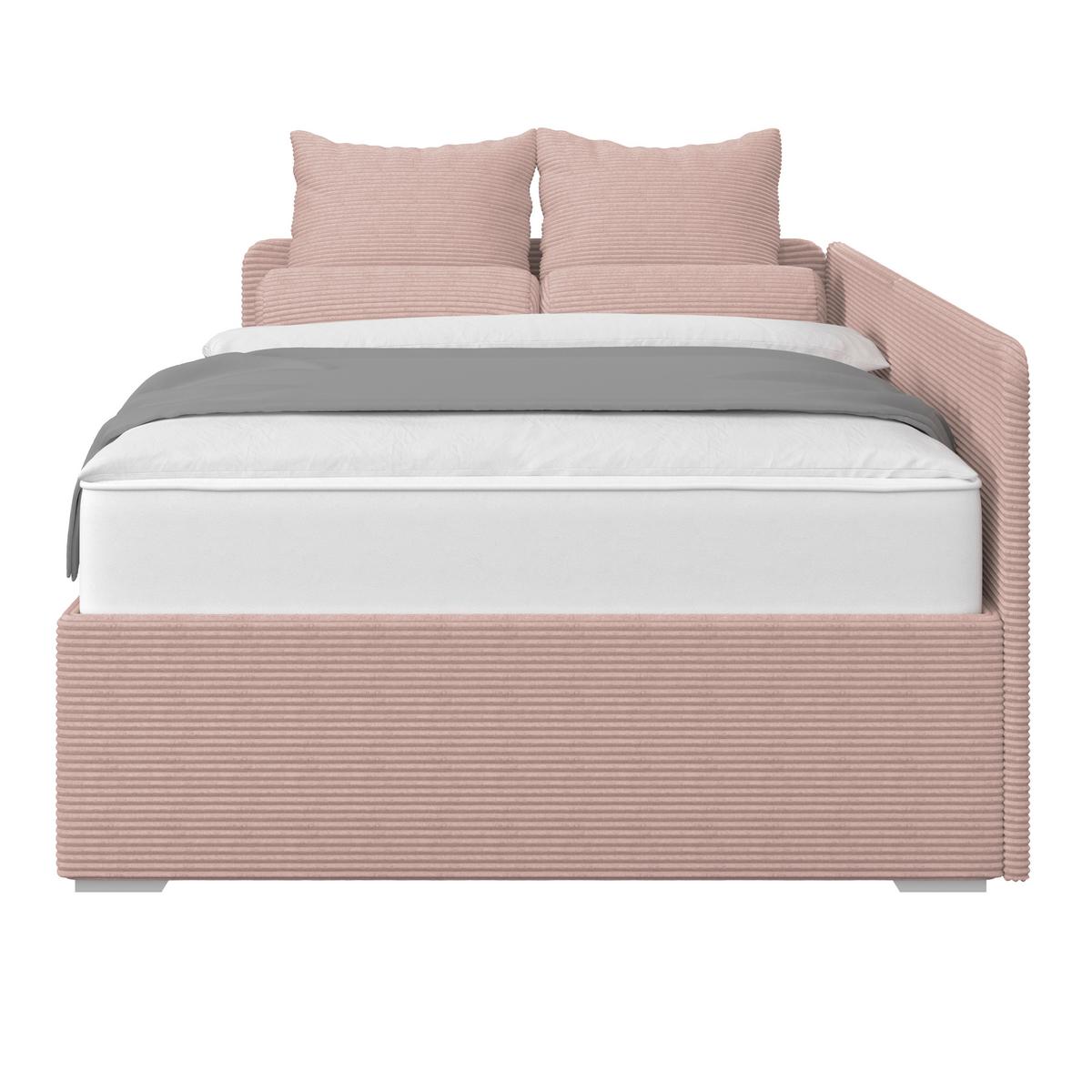 Kárpitozott Ágy Remi 120/200cm - rózsaszín, Modern, textil/fa (120/200cm)