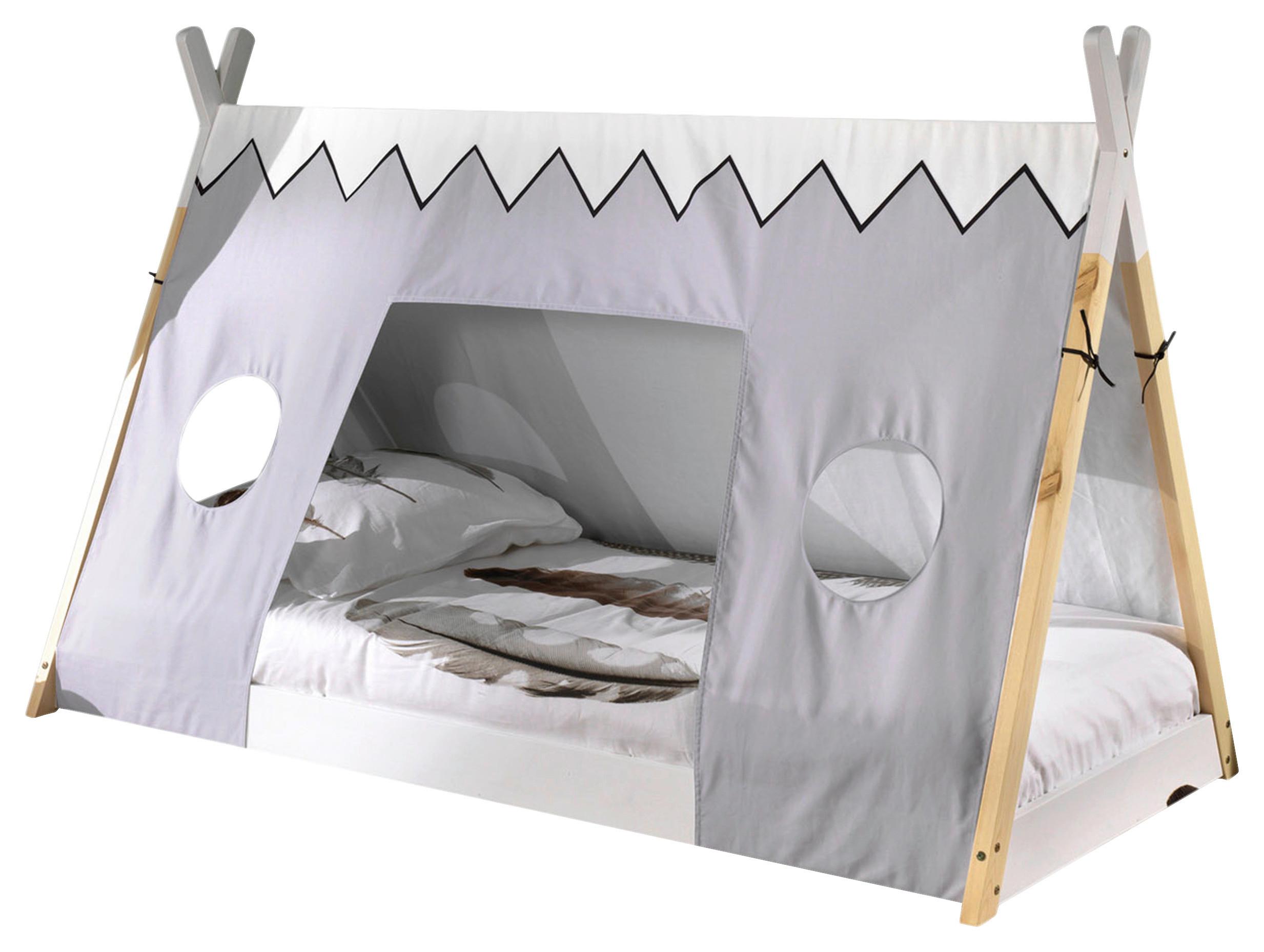 Hausbett Tipi Weiß Lackiert 90x200cm - Naturfarben/Weiß, MODERN, Holz (90/200cm) - MID.YOU