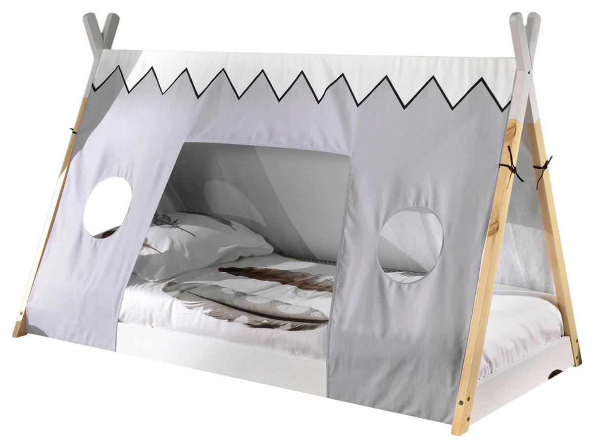 Hausbett Tipi Weiß Lackiert 90x200cm - Naturfarben/Weiß, MODERN, Holz (90/200cm) - Vipack