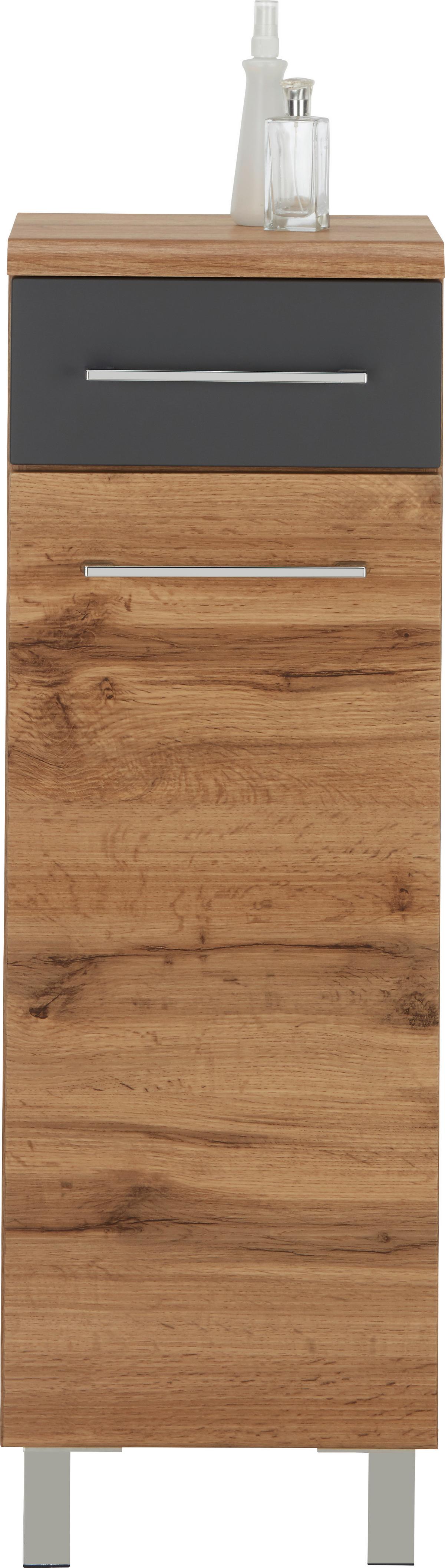 SPODNÁ SKRINKA FLOAT - farba duba/antracitová, Modern, kov/kompozitné drevo (35/106/33cm) - Premium Living