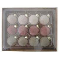 sada vánočních koulí OSCAR -PAZ- - růžová/světle růžová, kov/sklo (3cm) - Mömax
