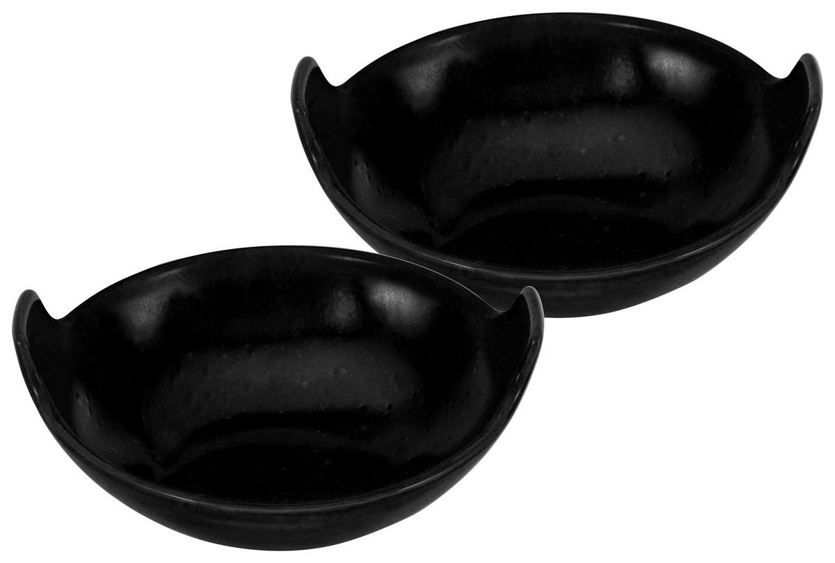 Schüsselset Steinzeug Schwarz 2--Teilig. Bxh: 17x15,5 Cm - Schwarz, Design, Keramik (17/15,5cm) - Creatable
