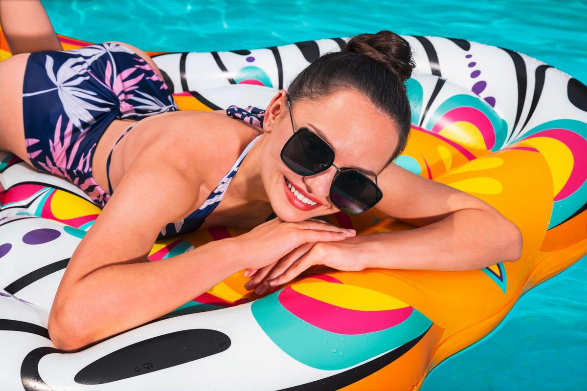 Luftmatratzen LxB: 176x142 cm Bis 90 Kg Belastbar - Schwarz/Orange, MODERN, Kunststoff (176/142/23cm) - Bestway