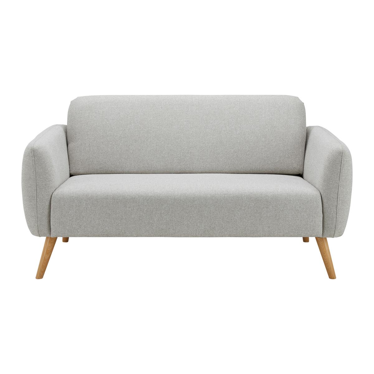 Pohovka PIA svetlosivá - prírodná farba/svetlosivá, Modern, drevo/textil (146/76/75cm) - Bessagi Home