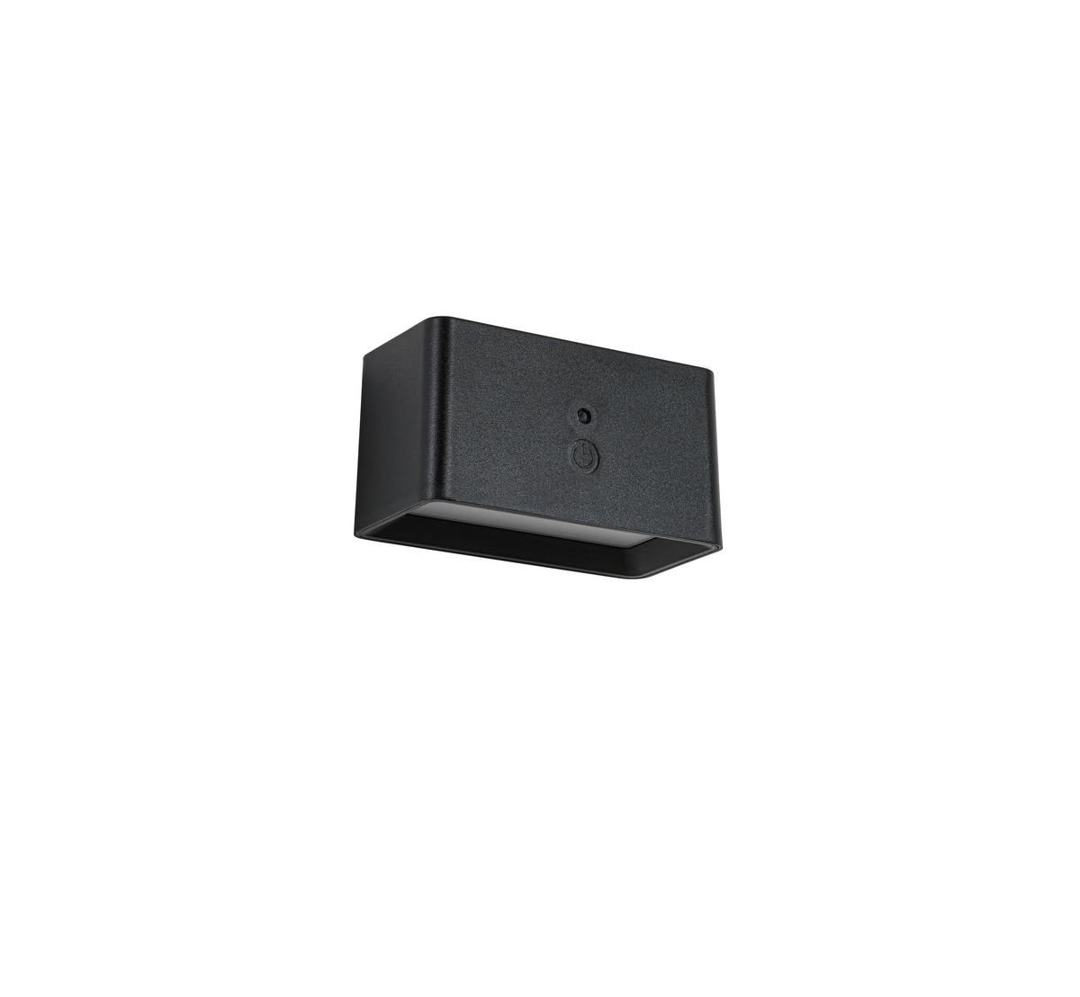 NÁSTĚNNÉ LED SVÍTIDLO TILOU - černá, Moderní, kov/plast (12/6,6/6,5cm) - Mömax
