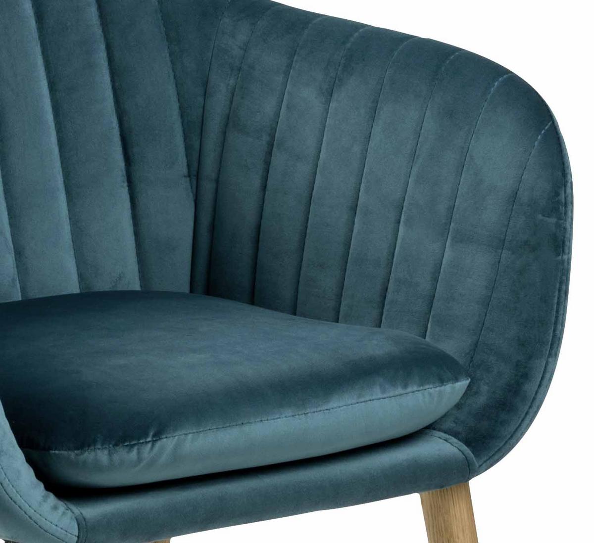 Židle s područkami EMILIA smaragdově zelená - smaragdově zelená, Design, dřevo/textil (57/83/59cm) - Carryhome