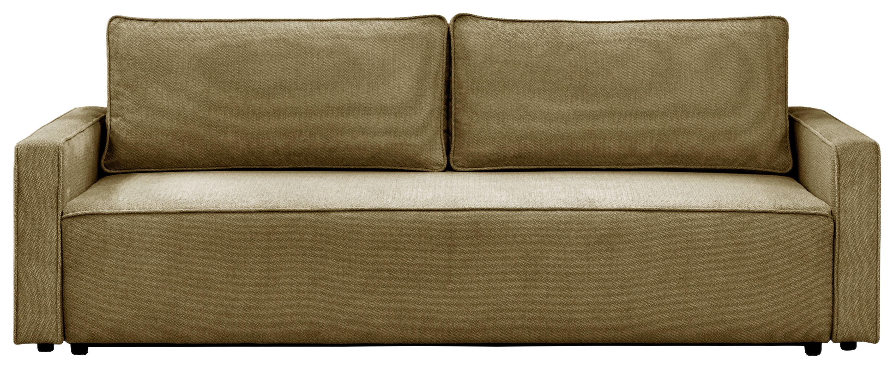 Rozkladacia pohovka NERA, olivovozelená ženilka - olivovozelená, Modern, textil/plast (232/90/100cm)