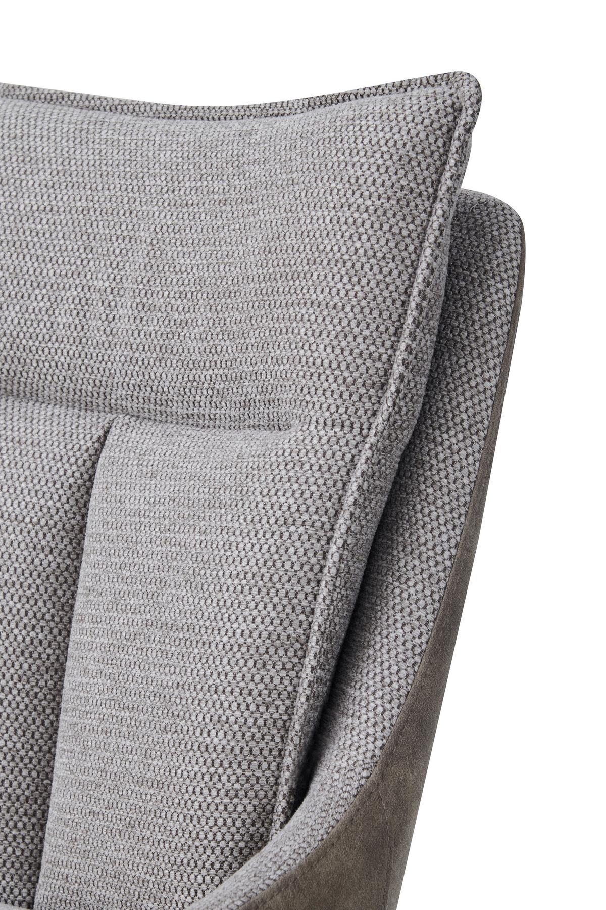 Armlehnstuhl Emilia Webstoff braun, B: 55cm - Schwarz/Braun, MODERN, Holz/Textil (55/88/65cm)
