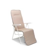 Sonnenliege Chiemsee – Relaxliege - Beige/Weiß, Basics, Textil/Metall (58/108/75cm)