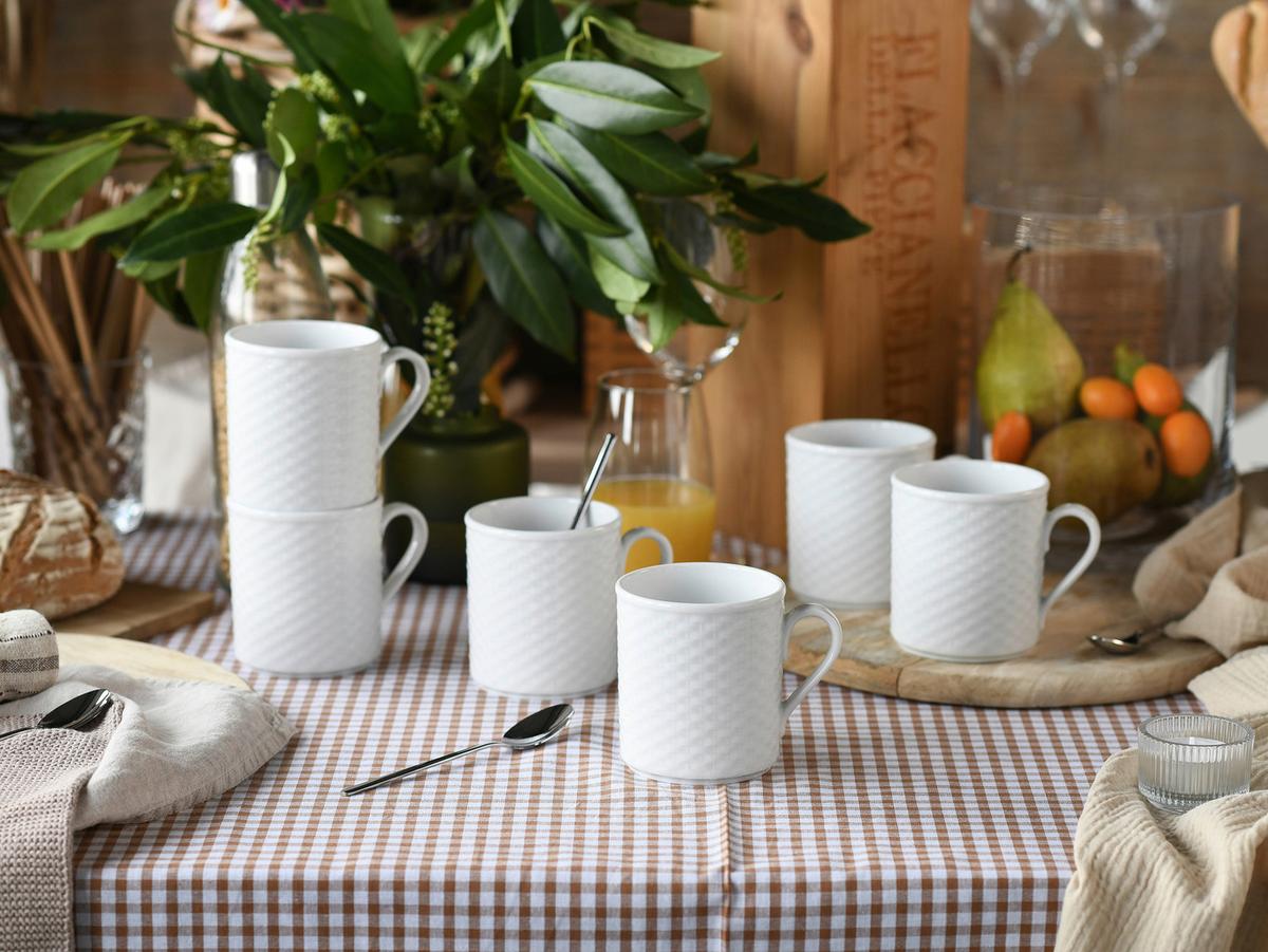 Kaffeebecherset Polo Porzellan, Weiß, 6-teilig - Weiß, Basics, Keramik (250ml) - Creatable