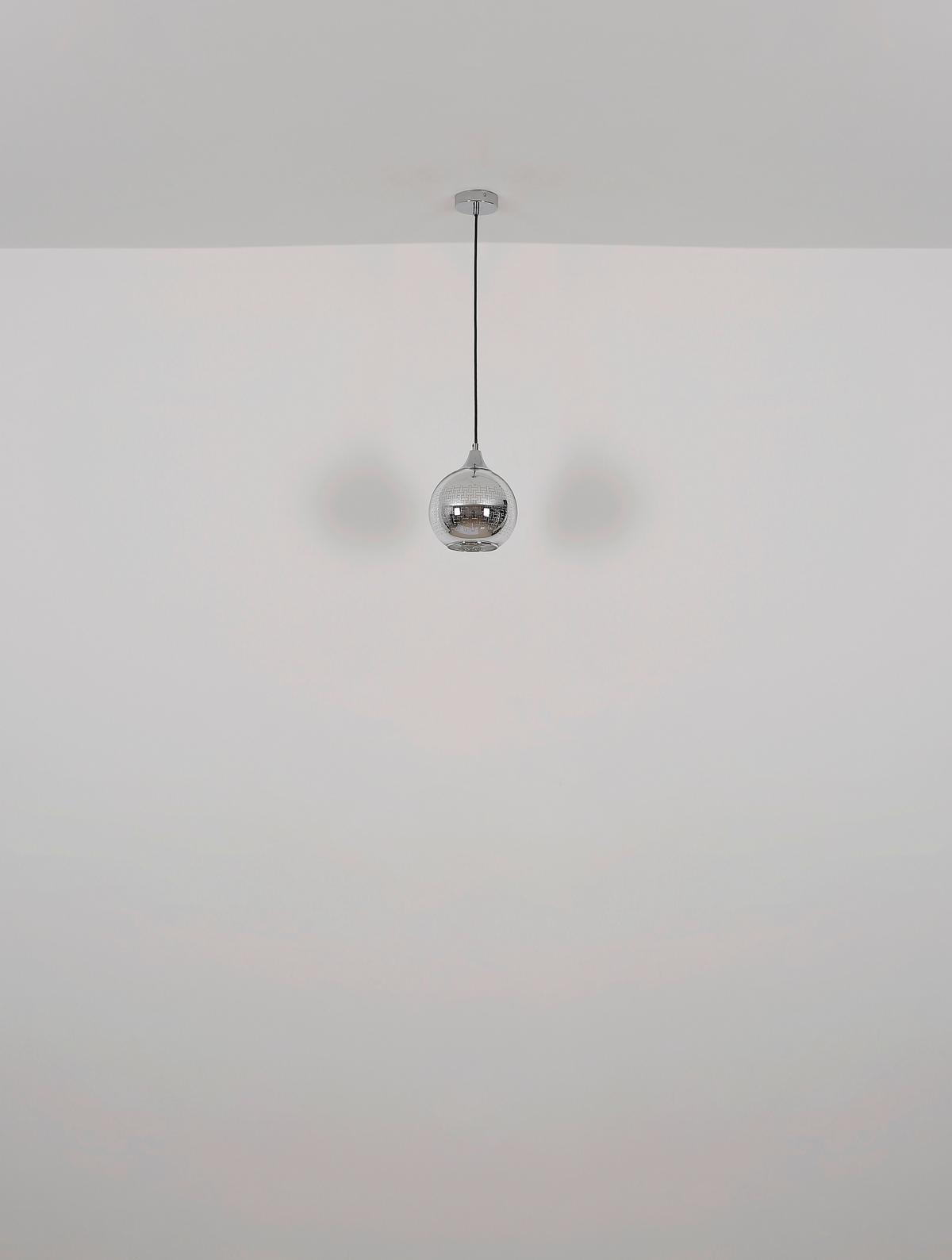 Hängeleuchte 16053 Lourdes - Chromfarben/Silberfarben, Basics, Glas/Textil (25/131cm) - Globo