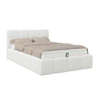 Polsterbett Noe Cremefarben 140x200 Cm - Creme/Schwarz, Trend, Textil/Metall (140/200cm)