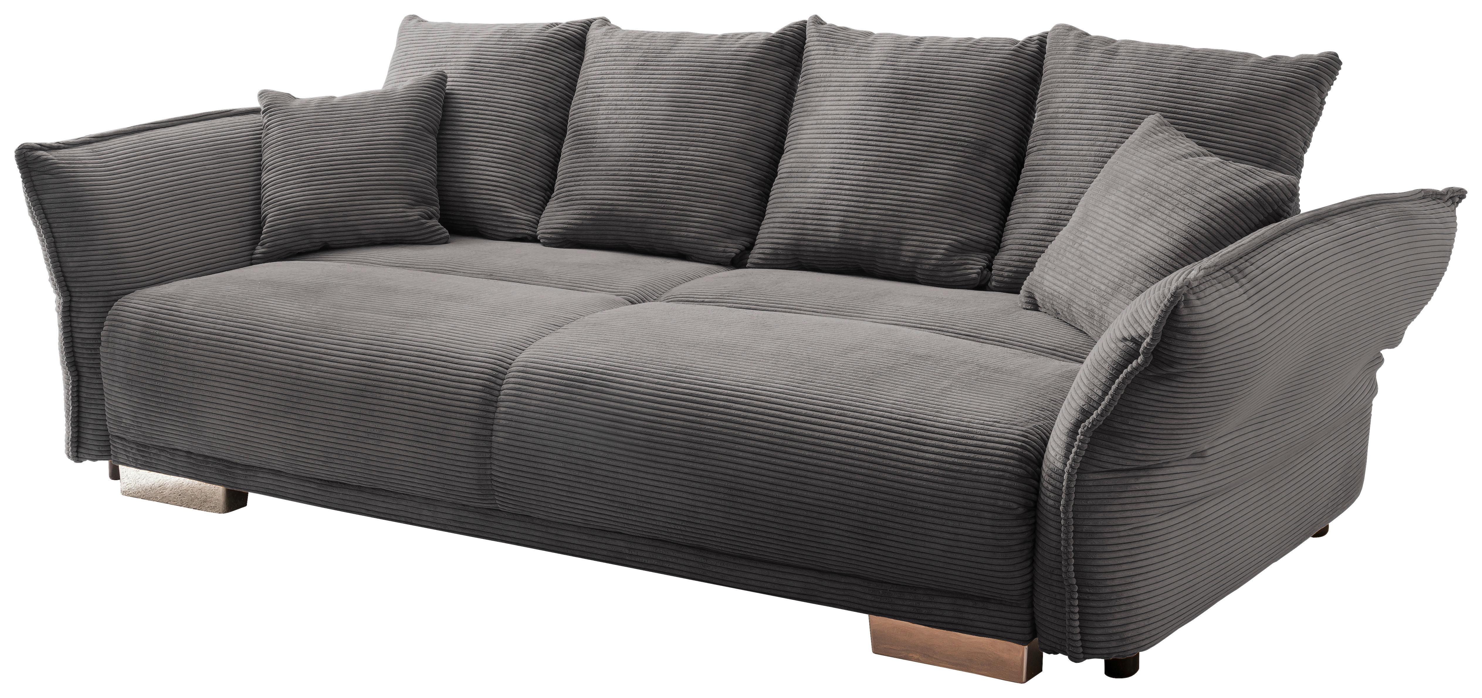Bigsofa Pera, Grau B: 242 cm - Chromfarben/Grau, MODERN, Textil (242/71/90/131cm) - Livetastic