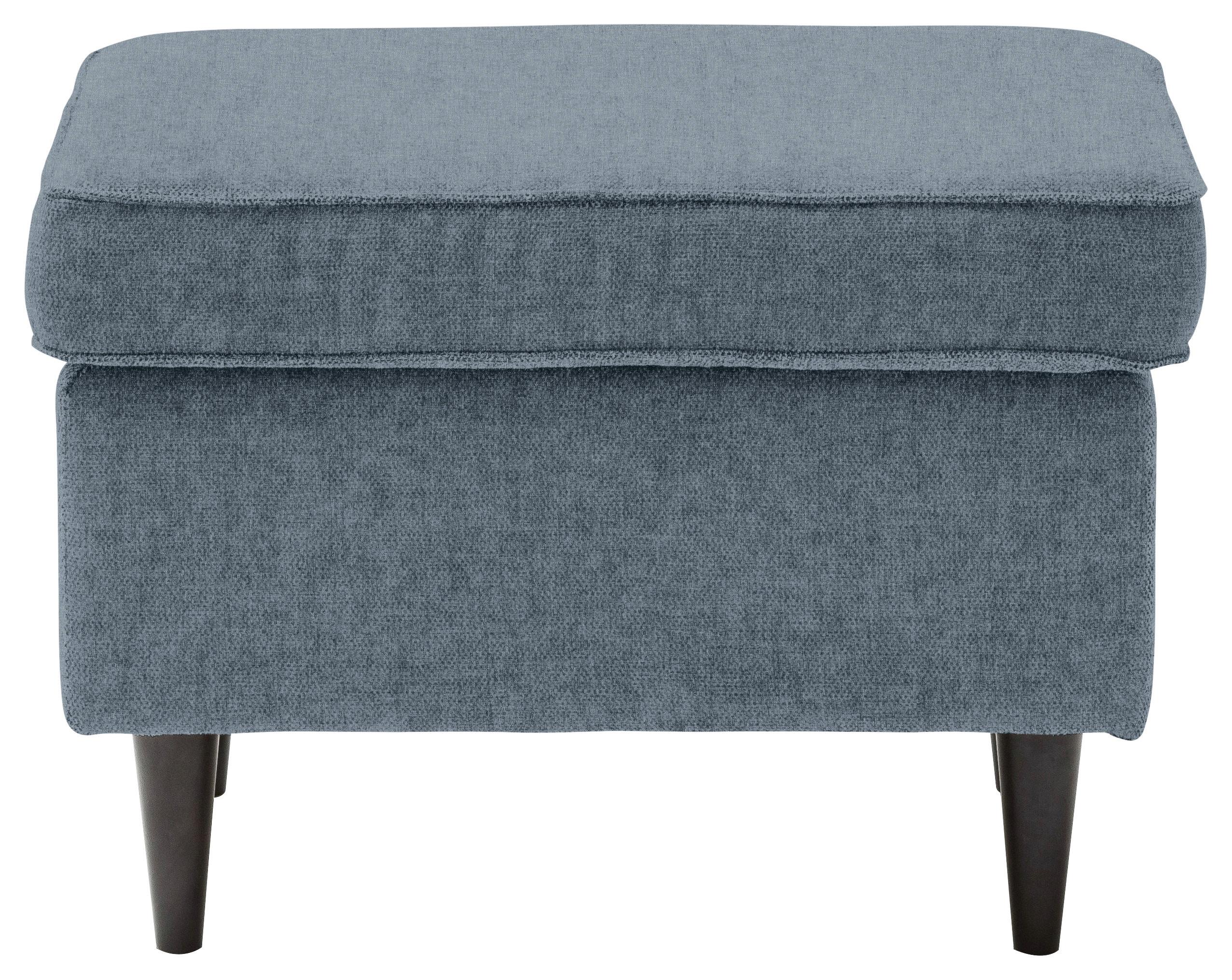 Hocker Oskar Blau B: 63 cm - Blau/Schwarz, Basics, Textil (63/43/42cm) - MID.YOU