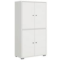 Schuhschrank Dino 020 Weiß B: 70 cm - Schwarz/Weiß, Basics, Holzwerkstoff (70/131/33cm) - P & B