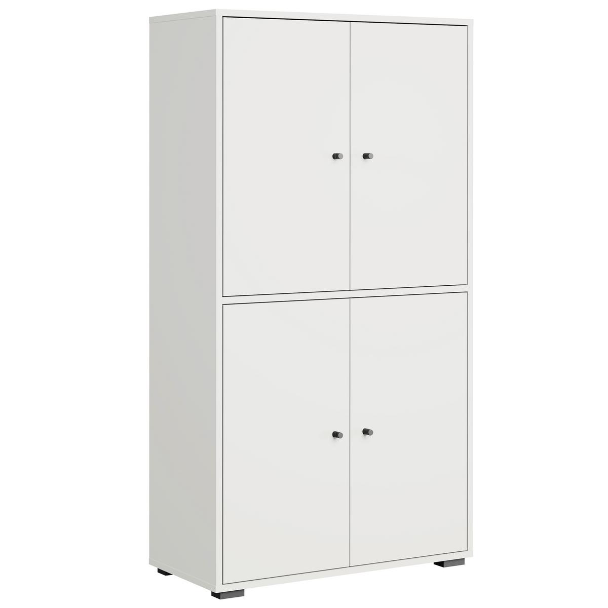 Schuhschrank Dino 020 Weiß B: 70 cm - Schwarz/Weiß, Basics, Holzwerkstoff (70/131/33cm) - P & B