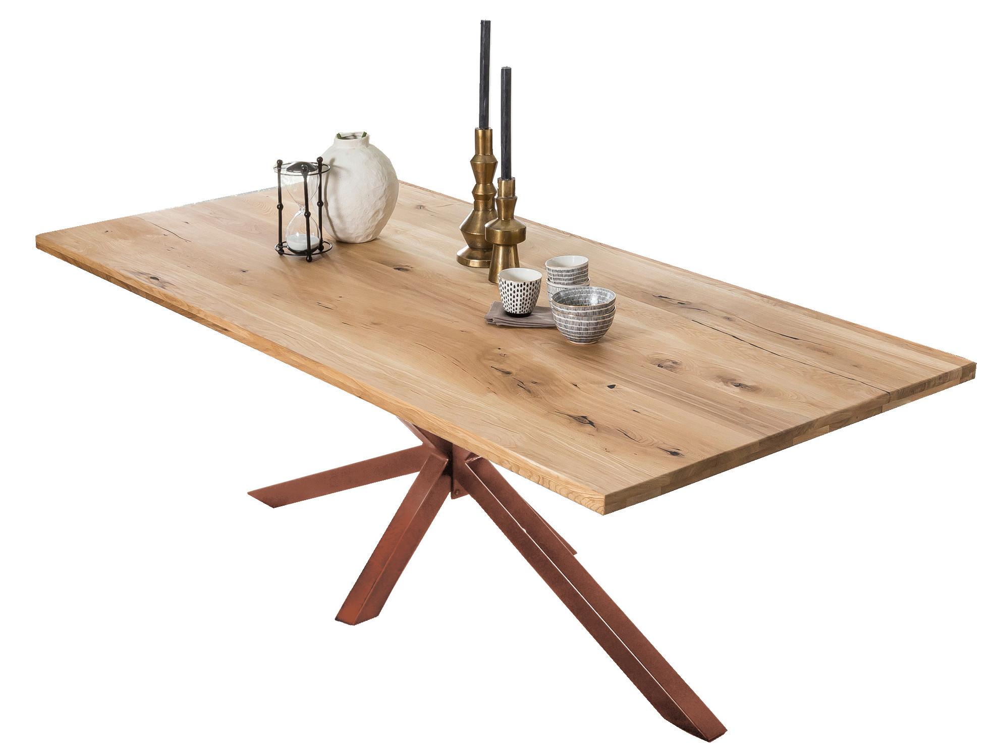 ESSTISCH Braun/Naturfarben L: 240cm - Braun/Naturfarben, MODERN, Holz/Metall (240/100/76cm) - MID.YOU