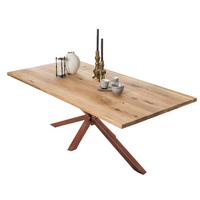 ESSTISCH Braun/Naturfarben L: 220cm - Braun/Naturfarben, MODERN, Holz/Metall (220/100/76cm) - MID.YOU