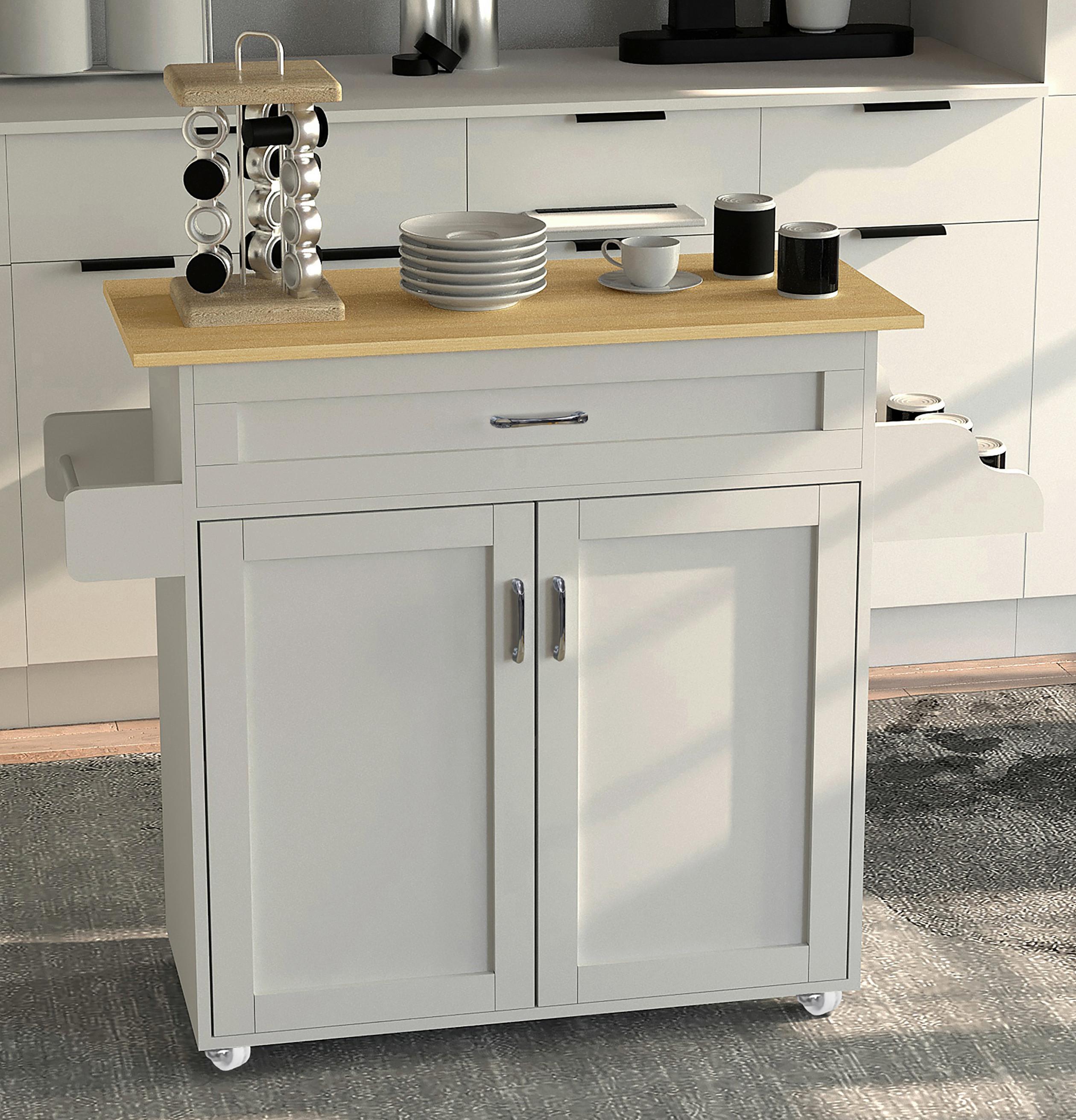 Servierwagen Pastano Weiß, Eiche Dekor B: 114 Cm - Honigeiche/Weiß, Basics, Holzwerkstoff/Kunststoff (114/89/39cm) - MID.YOU