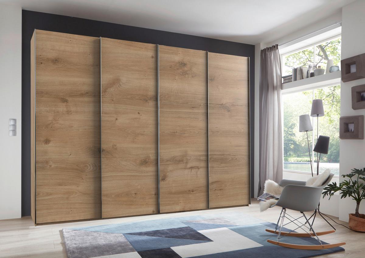 Schwebetürenschrank B: 300 Cm Level, Eichefarben Dekor - Eichefarben, MODERN, Holzwerkstoff (300/216,5/65cm) - MID.YOU