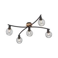 Strahler Eugen 5-Flammig L: 70,1 cm - Natur, Holz/Kunststoff (70,1/66,5/20,1cm)