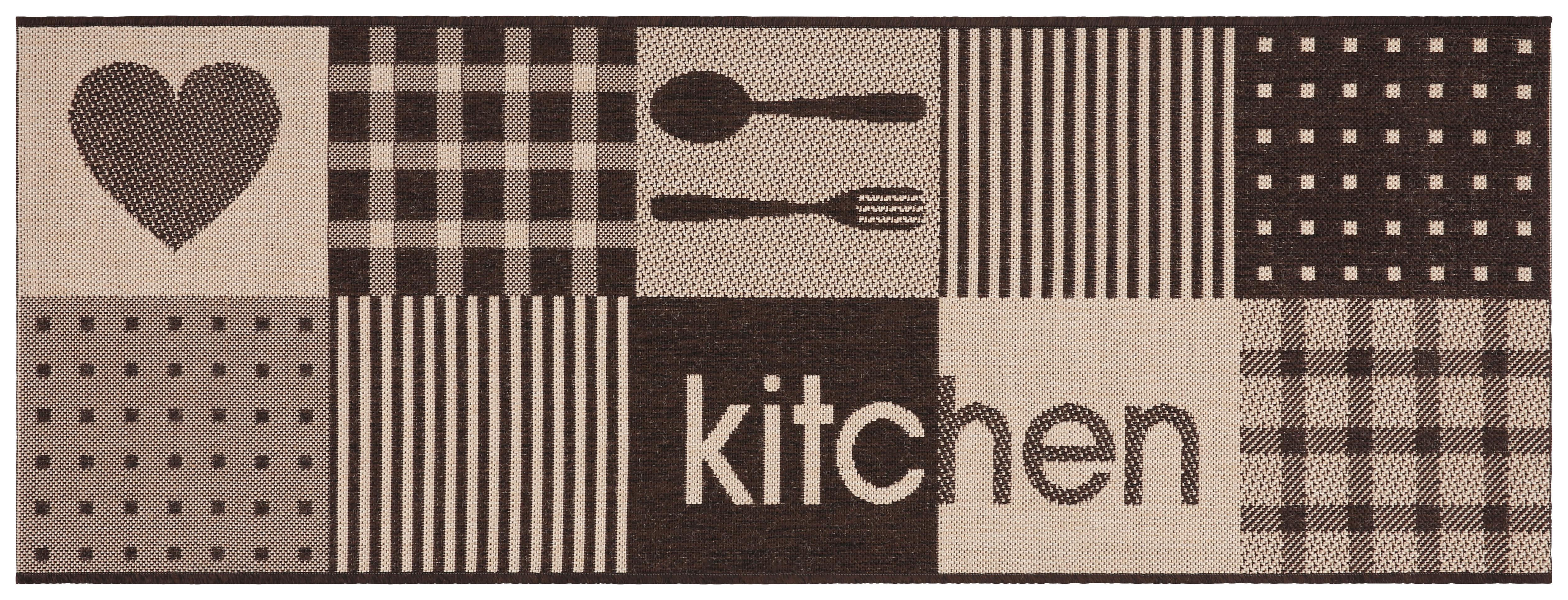 Teppich Läufer Küche Braun/Beige Kitchen 80x200 cm - Basics, Textil (80/200cm) - James Wood