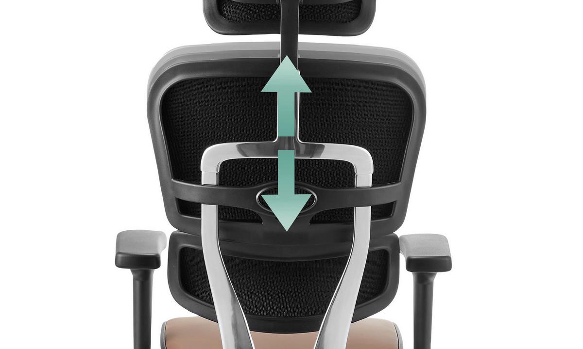 Drehstuhl Ergohuman Ultra Gen Braun/Schwarz B: 65cm - Silberfarben/Schwarz, MODERN, Leder/Kunststoff (65/132/60cm) - MID.YOU