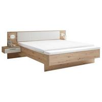Bett Catania Weiß/eiche Artisan - Schwarz/Weiß, MODERN, Holzwerkstoff/Textil (180/200cm) - Livetastic