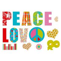 Dekosticker Love And Peace - Multicolor, LIFESTYLE, Kunststoff (100/70cm) - Komar