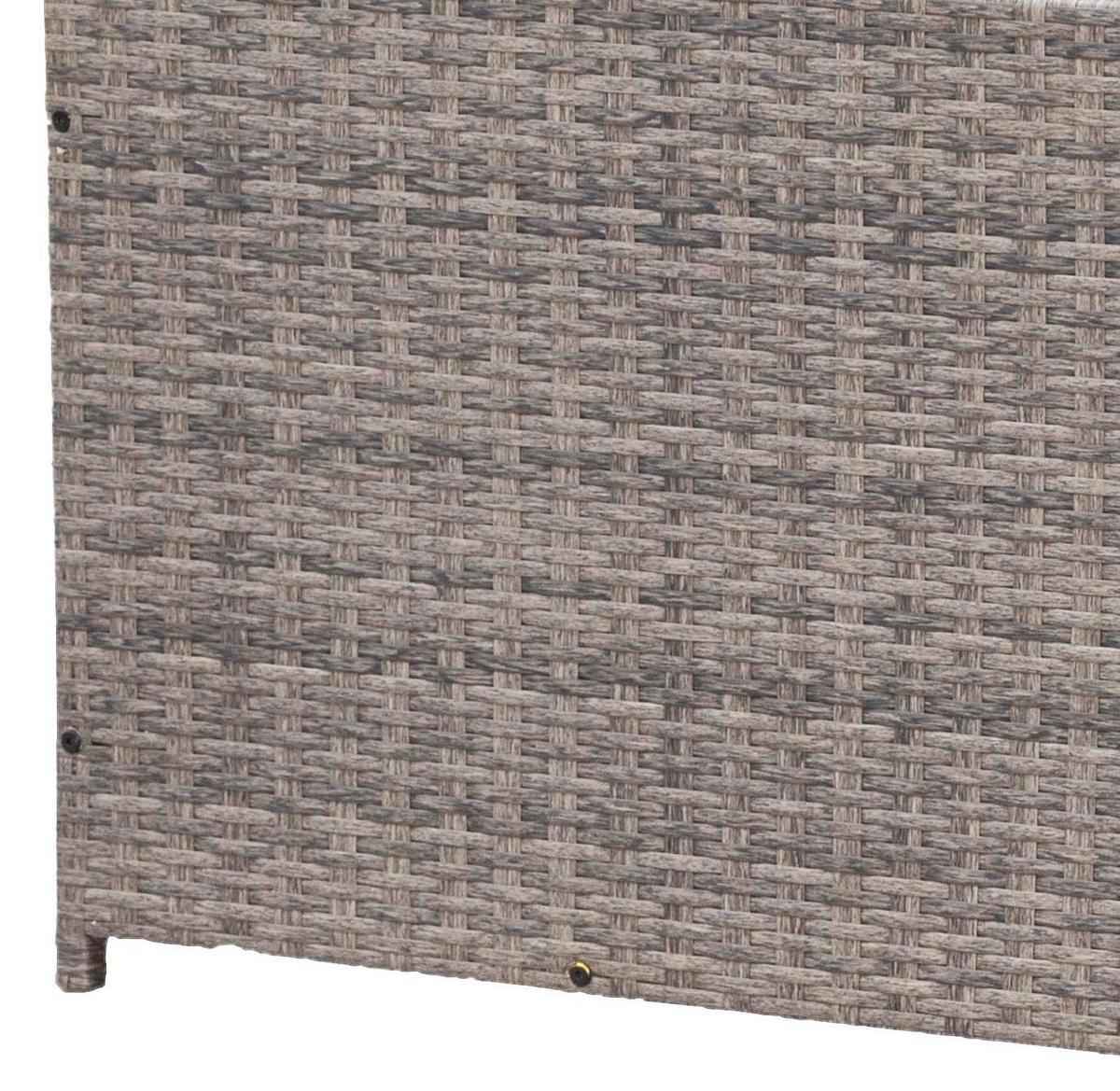 Kissenbox mit Aufklappbarem Deckel BxHxT: 123/54/60 cm - Grau, KONVENTIONELL, Kunststoff/Metall (123/54/60cm) - Gardenson
