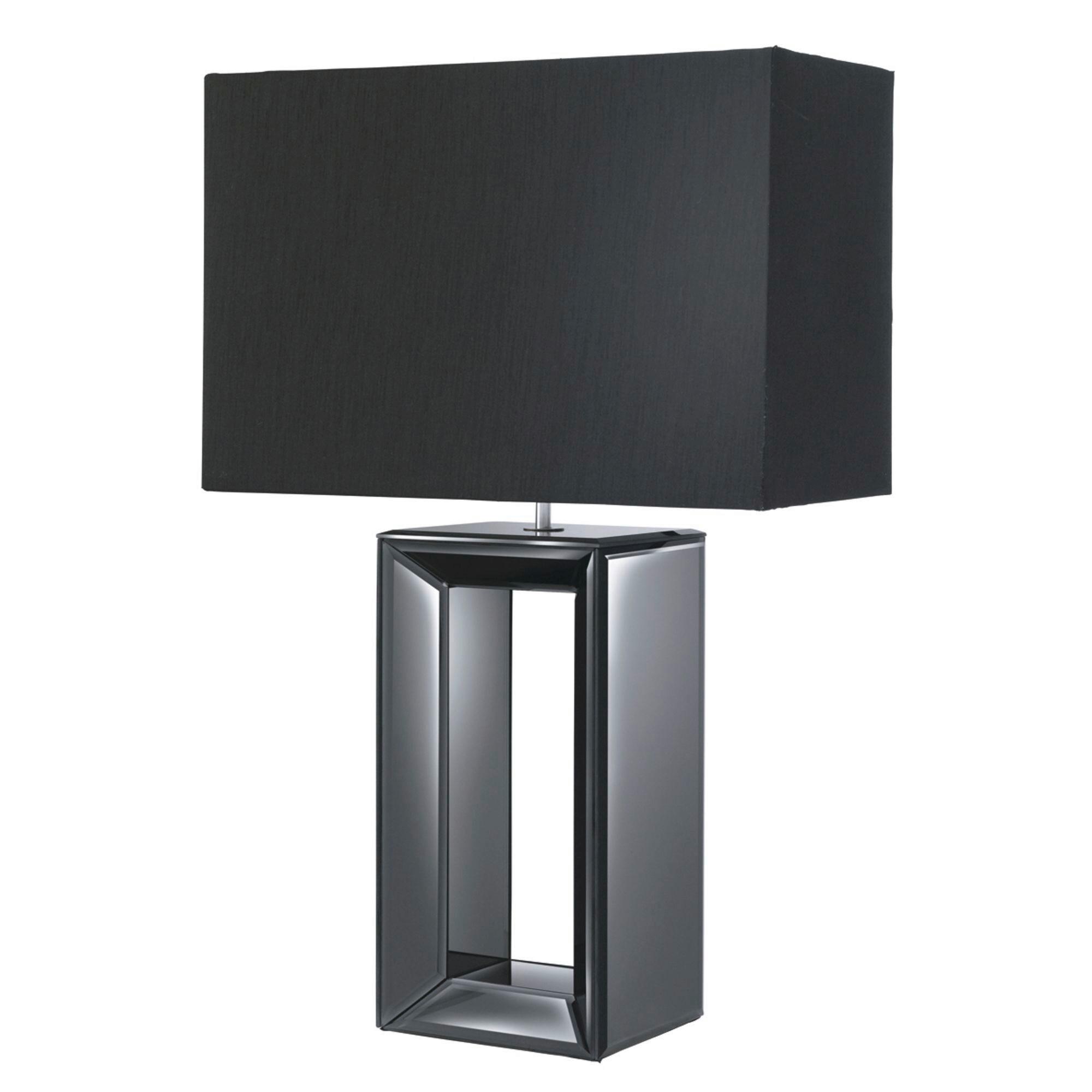 Tischleuchte Eu1610bk Mirror - Schwarz, Design, Glas/Kunststoff (38/25/58cm)