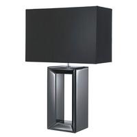 Tischleuchte Eu1610bk Mirror - Schwarz, Design, Glas/Kunststoff (38/25/58cm)