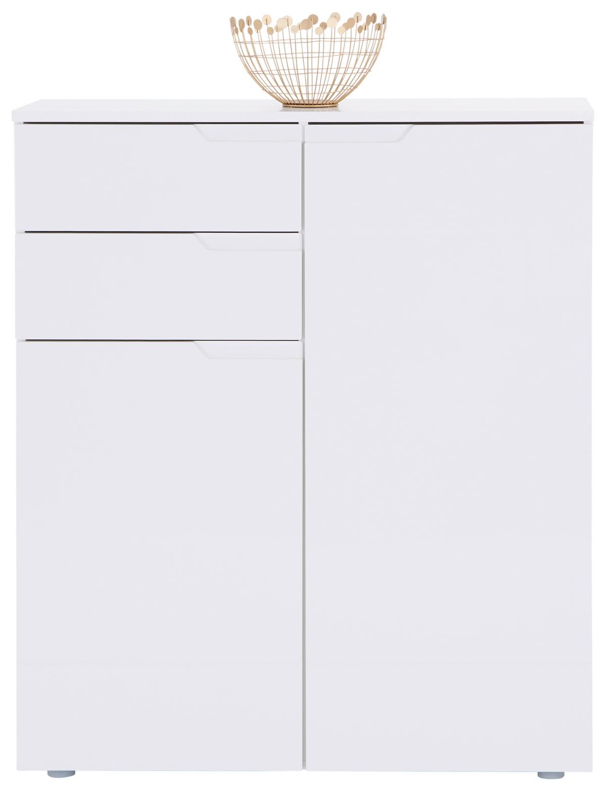 Kommode 100cm Hilton, Weiß Hilton - Weiß Hochglanz/Weiß, MODERN, Holzwerkstoff (100/119,8/40cm)