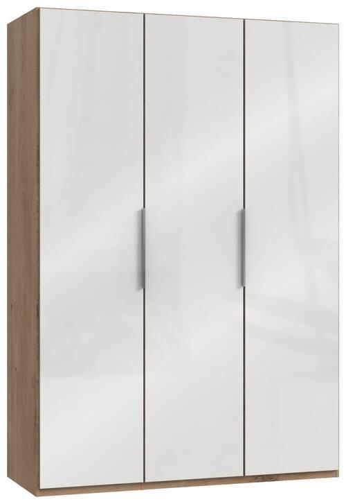 Drehtürenschrank B: 150 cm Level 36d Weiß/Eiche Dekor