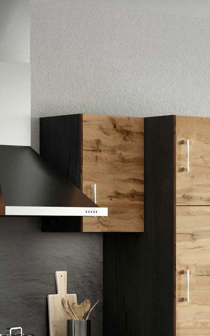 Küchenoberschrank B : 40 cm Eiche Dekor 1 Drehtür - Anthrazit/Eiche Wotan, MODERN, Holzwerkstoff (40/57/34cm) - Held