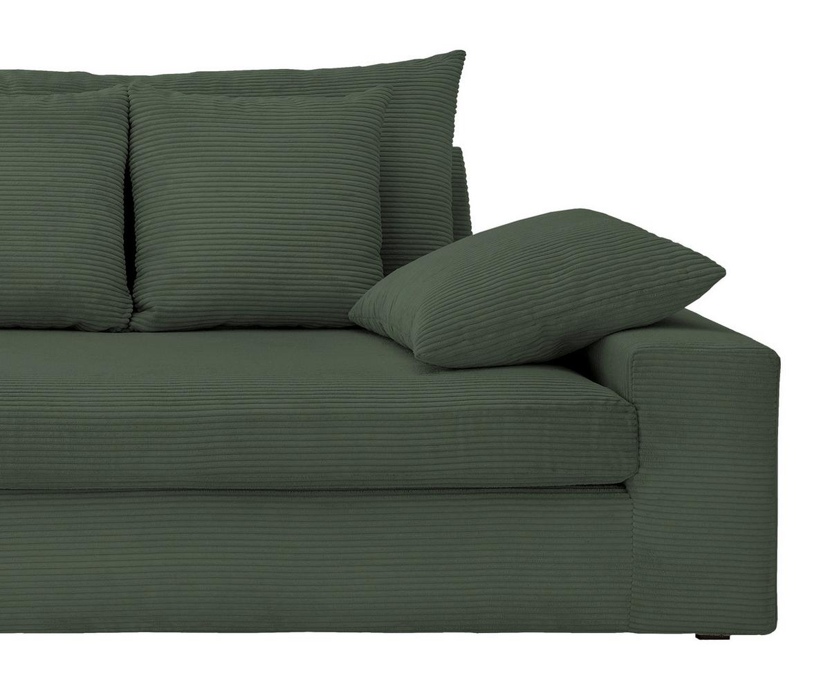 Viersitzer-Sofa Avellino Grün B: 308 cm - Schwarz/Grün, MODERN, Textil (308/80/140cm) - Livetastic