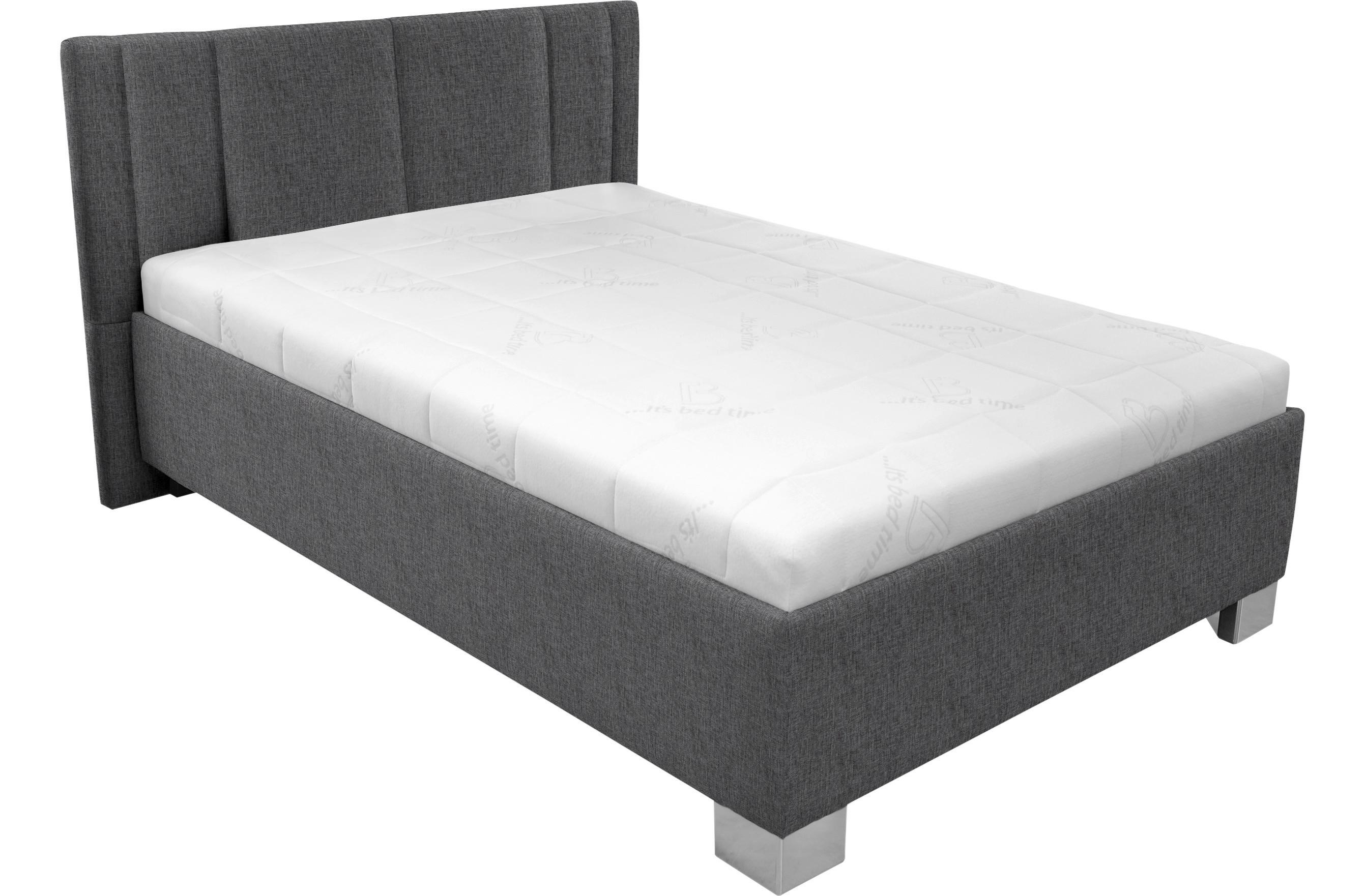 Polsterbett Mit Matratze 120x200cm Stilo, Anthrazit - Chromfarben/Anthrazit, Holz/Textil (120/200cm)