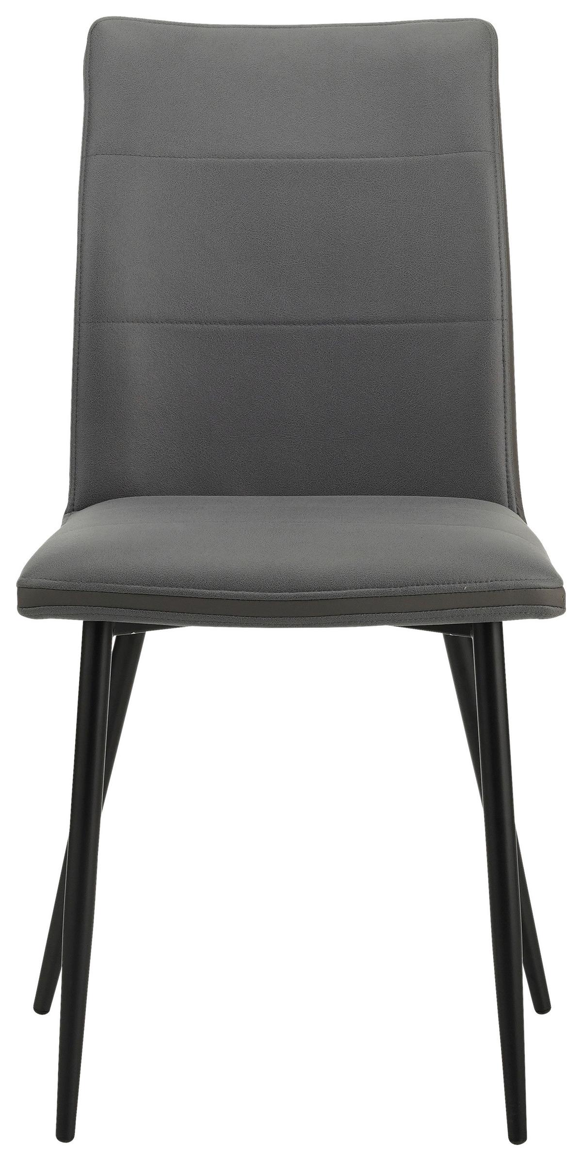 Essgruppe Morgan 5-Teilig Metall/ Textil Grau/Schwarz - Schwarz/Grau, MODERN, Textil/Metall - MID.YOU