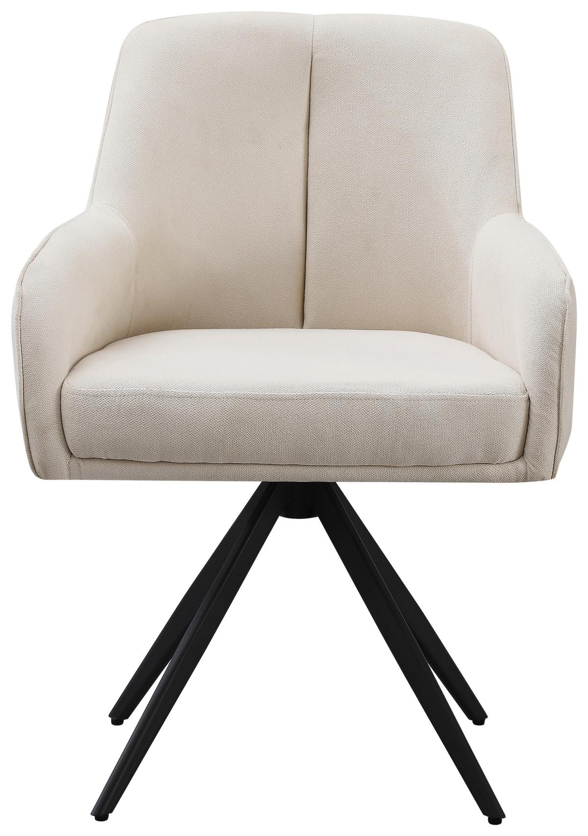 Armlehnstuhl Zwei Beige B: 62 cm - Beige/Schwarz, MODERN, Holz/Textil (62/83/62cm) - Livetastic