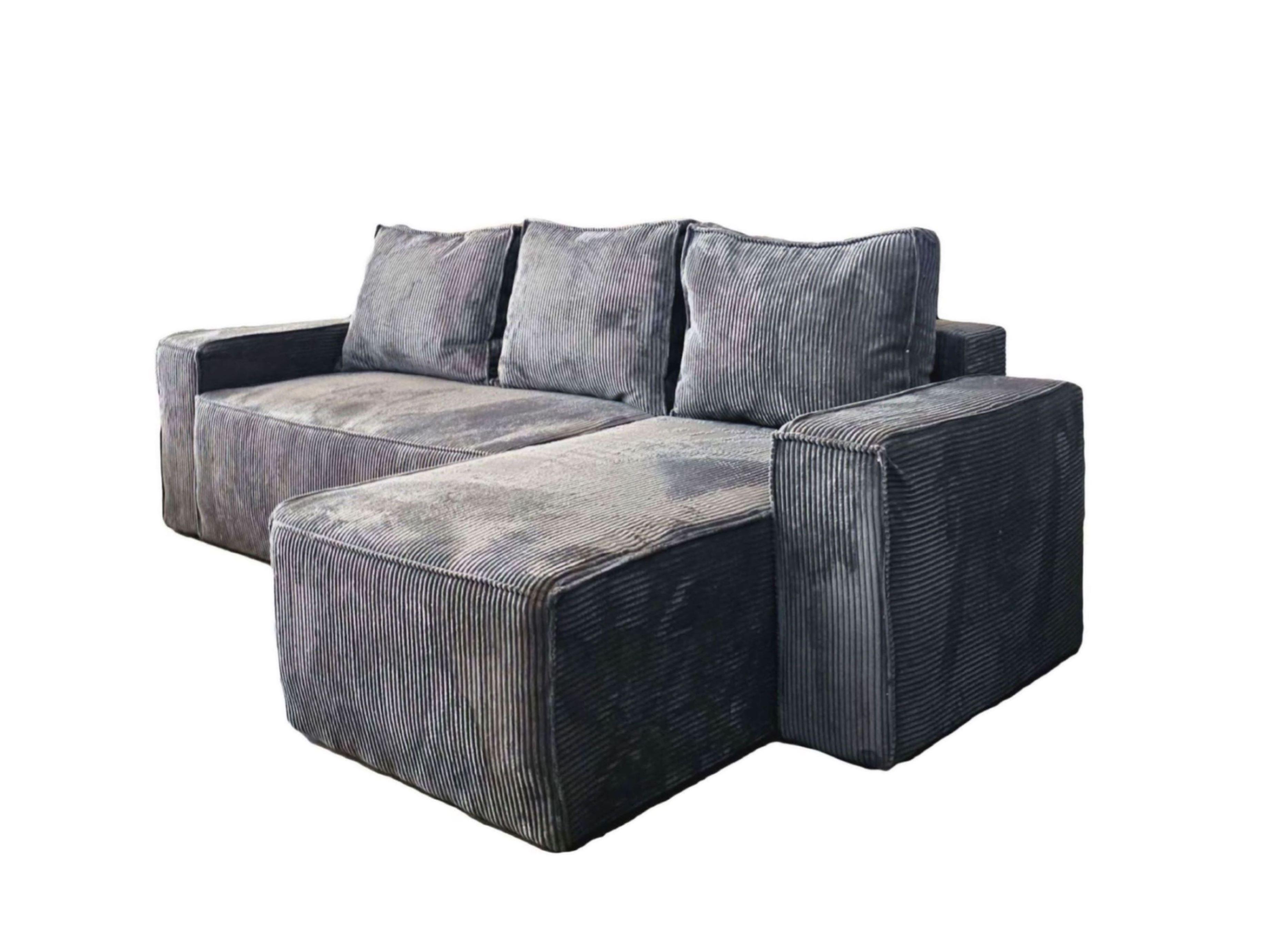 Sarokgarnitúra Denver - szürke, Modern, faalapú anyag/textil (230/140cm) - Best Price