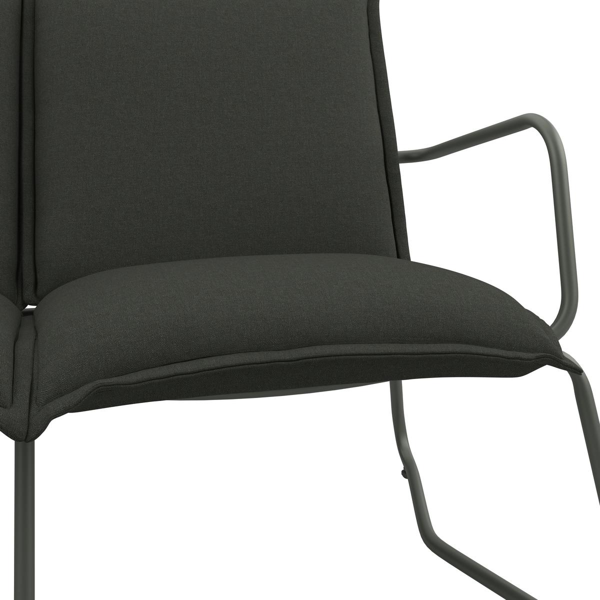 Loungegarnitur Kiel - Hellgrau/Schwarz, MODERN, Textil/Stein (141/78.5/71cm) - Beldano