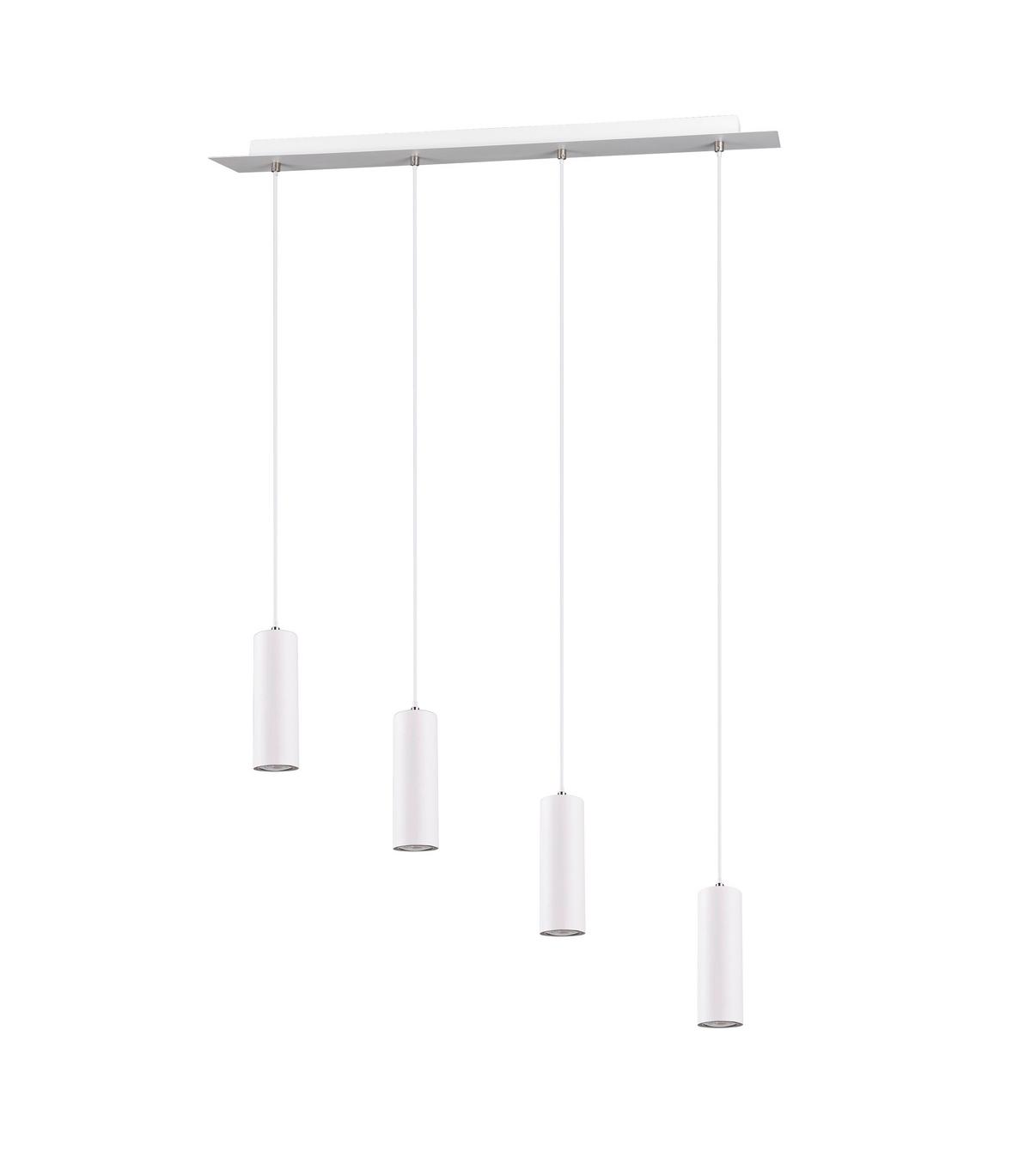 Hängeleuchte Marley H: 150 cm 4-Flammig höhenverstellbar - Weiß, Design, Metall (75/150/9cm) - Trio Leuchten