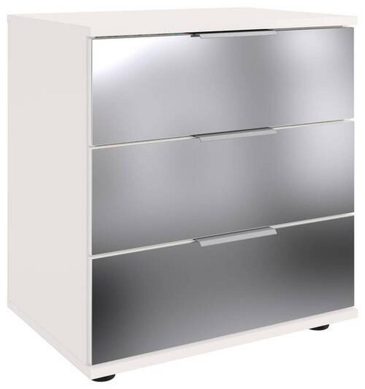 Nachkästchen Weiß H: 58 Cm Saigon - Klar/Schwarz, MODERN, Glas/Holzwerkstoff (52/58/38cm) - MID.YOU
