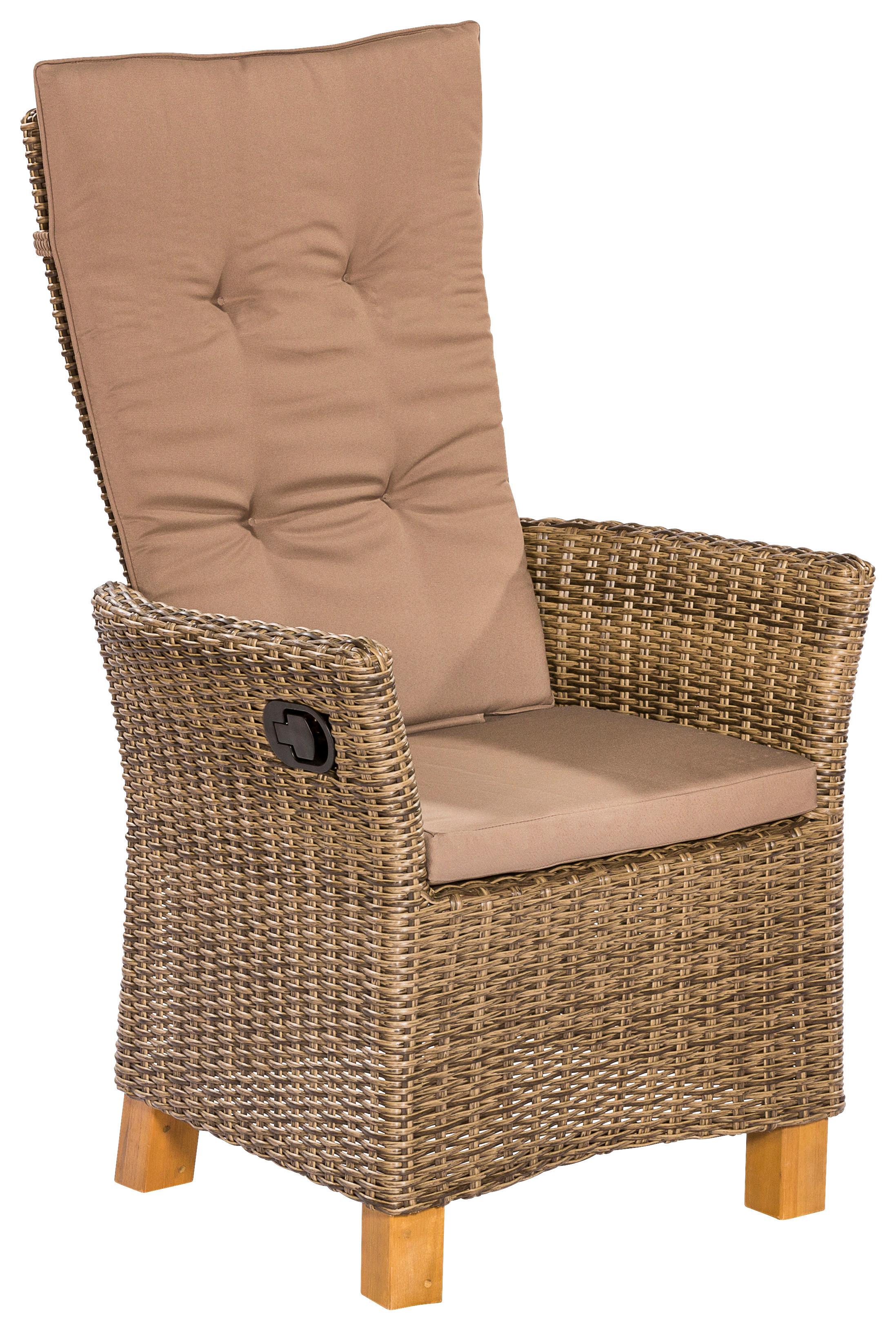 Gartensessel Toskana Akazie/Kunststoff - Naturfarben/Akaziefarben, KONVENTIONELL, Holz/Kunststoff (59/110/65,5cm) - Gardenson