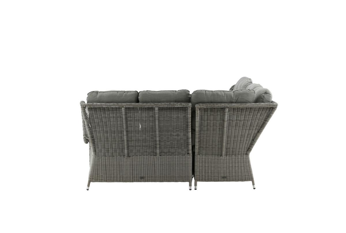 Loungegarnitur Washington - Grau, KONVENTIONELL, Kunststoff/Textil - Gardenson