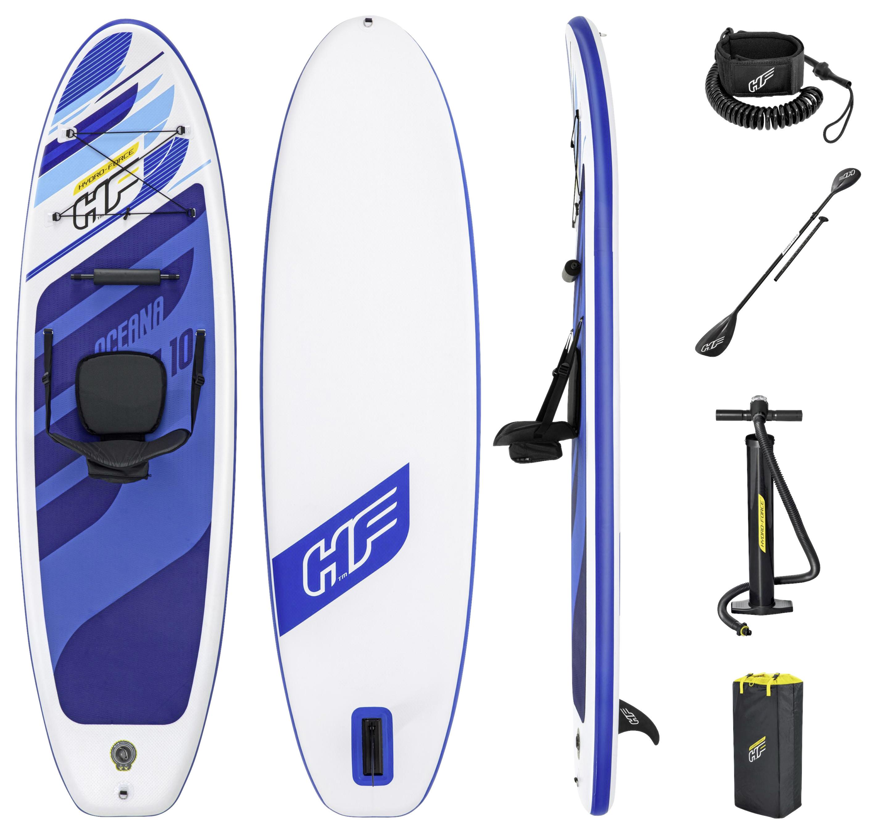 Stand Up Paddle Board Aufblasbar, Pumpe, Blau/Weiß - Blau/Weiß, Trend, Kunststoff (305/84/12cm) - Bestway