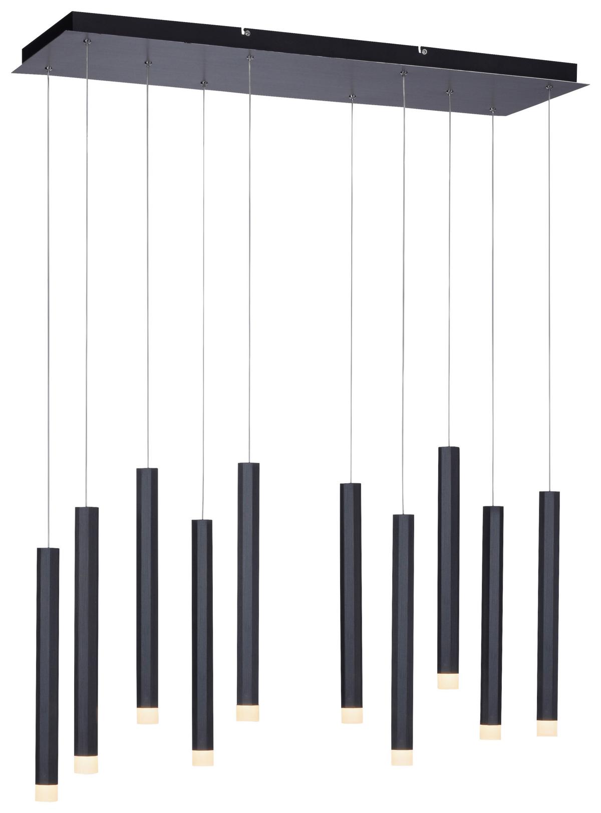 LED-Hängeleuchte Bruno H: 120 cm 10-Flammig - Schwarz, Design, Kunststoff/Metall (89/30/120cm)
