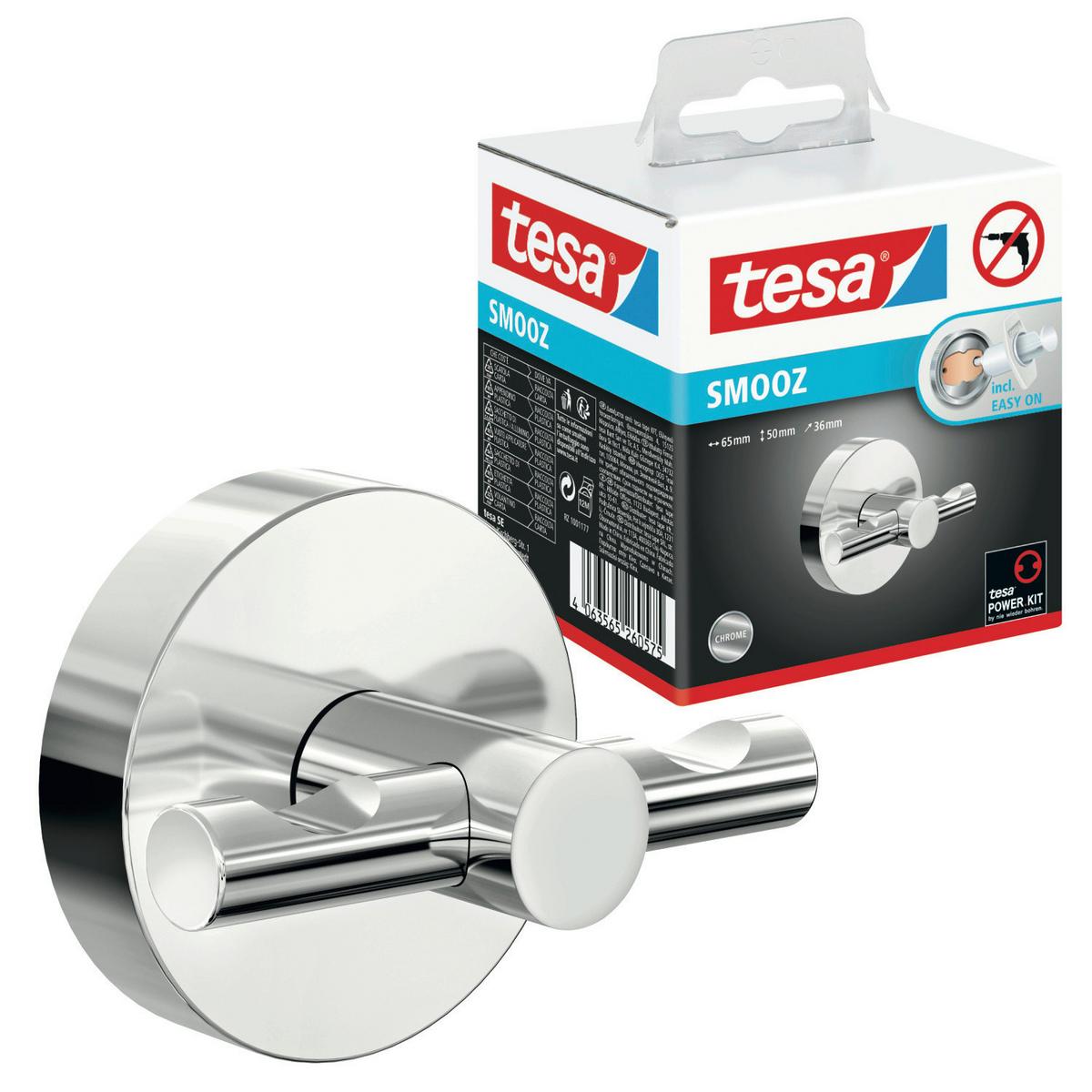 Handtuchhaken Smooz Chromfarben B: 6,25 cm - Chromfarben, Trend, Metall (6,25/5/5cm) - Tesa